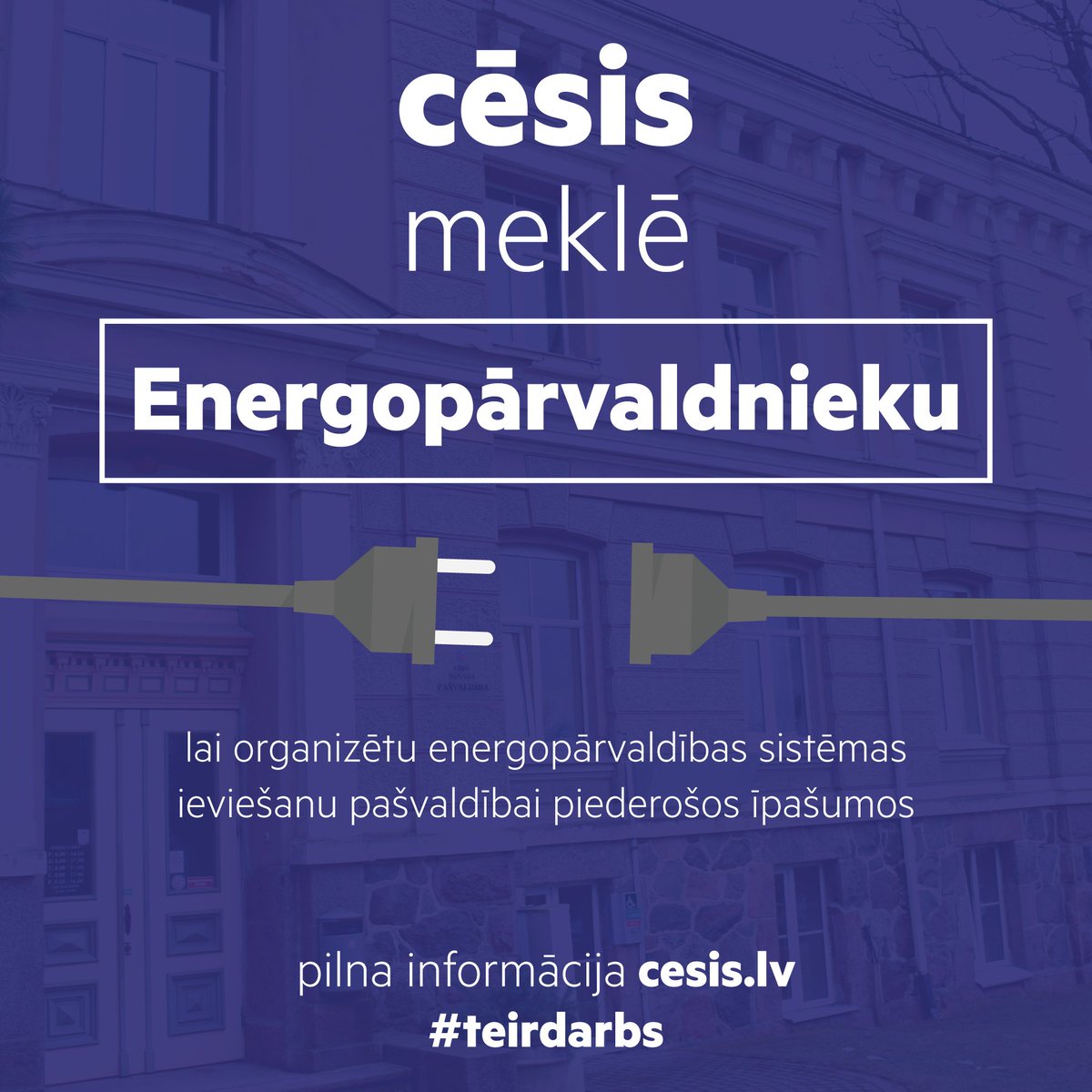 Padari Cēsis energoefektīvas! :) Ja esi zinošs elektrības un energopārvaldības sistēmu ieviešanas jautājumos, pievienojies Cēsu novada pašvaldības komandai!  Pilna informācija par vakanci šeit: cesis.lv/lv/sakums/aktu…