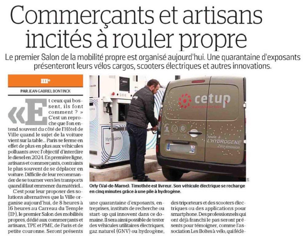 Cetup_'s tweet photo. Comment rouler propre ?! 
Notre pilote parisien Timothée a trouvé la solution en roulant quotidiennement en mode « zéro émission » avec son Kangoo #H2 équipé d’une pile hydrogène développé par @SymbioFCell 
Protégeons notre planète ! 😊☀️🌍🚚
A lire via le @le_Parisien du 9/04 https://t.co/HHCMZqwpFB