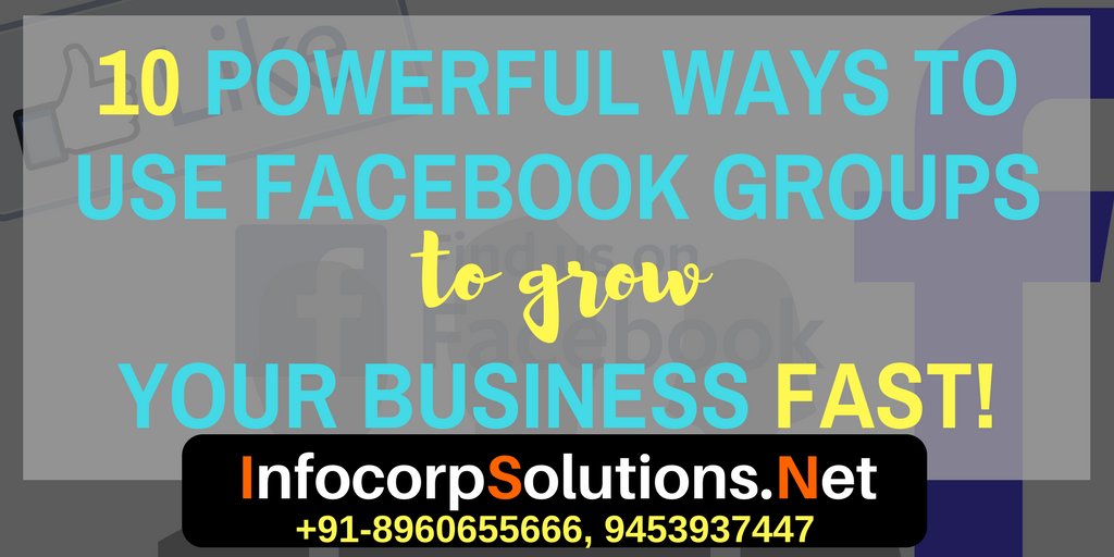 rajatsmart2's tweet photo. 10 POWERFUL WAYS TO USE #FACEBOOK_GROUPS TO GROW YOUR #BUSINESS FAST!
https://t.co/EqCUz4sYzw
Infocorp Software Solutions
+91-8960655666, 9453937447
info@infocorpsolutions.net
1/132 Vikas Nagar, Lucknow. https://t.co/QF2rlmcYmh