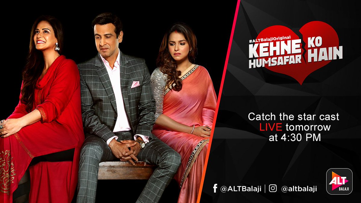 Catch the star cast of #KehneKoHumsafarHain live tomorrow at 4:30PM on ALTBalaji’s Facebook and Instagram accounts

Send in your questions for them now.

#ALTBalajiOriginal | <a href="/RonitBoseRoy/">Ronit Bose Roy</a> | #MonaSingh | #GurdeepKohli