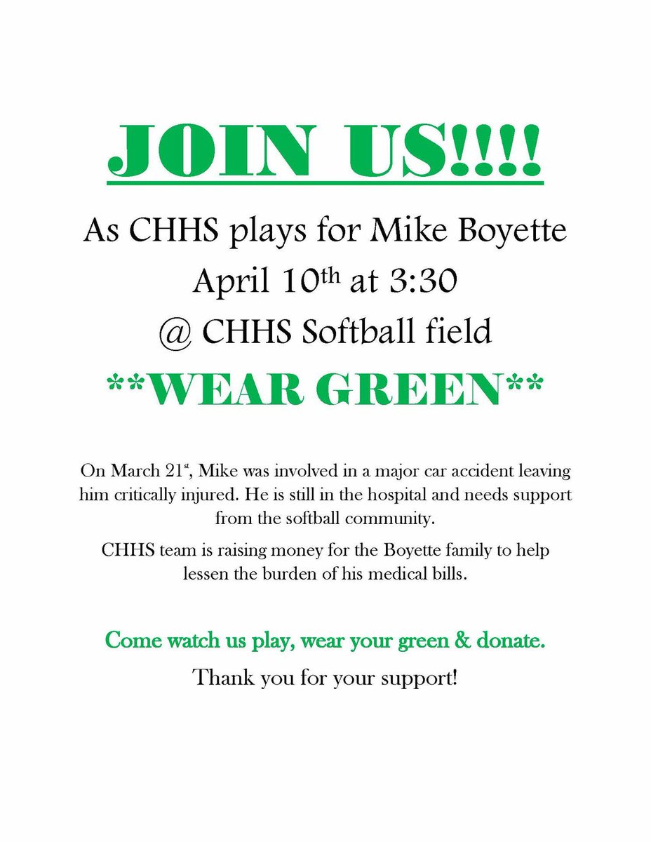 utahliberty's tweet photo. Today is the day! Please join us for our #playformike GREEN-OUT game @Copperhillshigh! We will be collecting donations for our Liberty sister @McBoyette and her family! https://t.co/lb1SjHXxFc