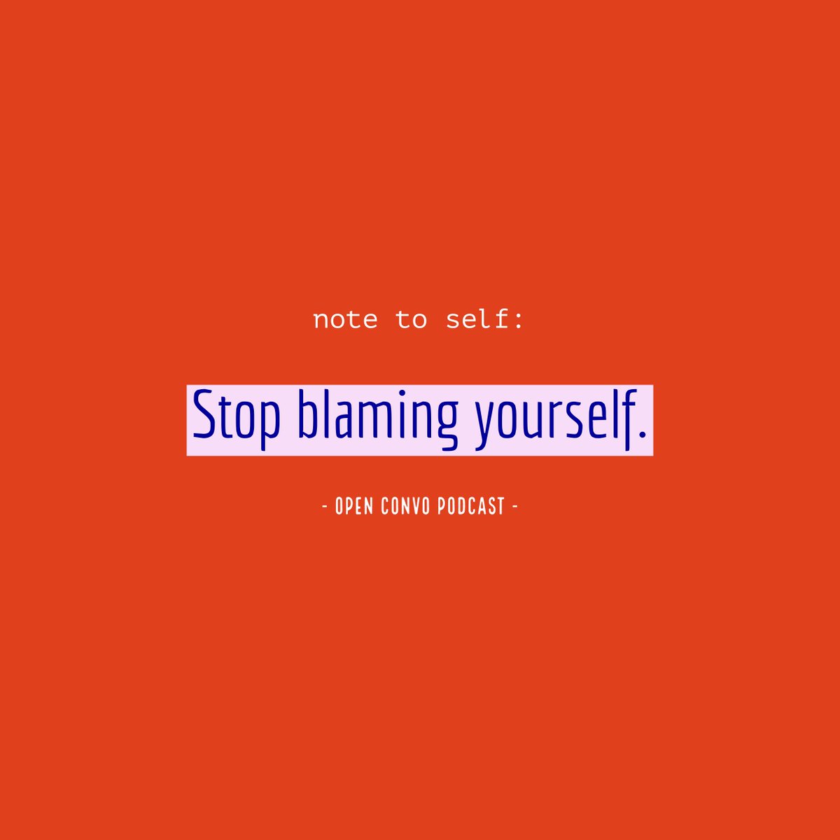 OpenConvoPod's tweet photo. We’re our worst critics. The voice in our head telling us we’re not good enough. Do better. It’s your fault. That voice is a liar.
_____________________
#relationshipgoals #relationshippodcast #openconvopodcast #openconvo #notetoself #motivation https://t.co/K5vyj5bhcn