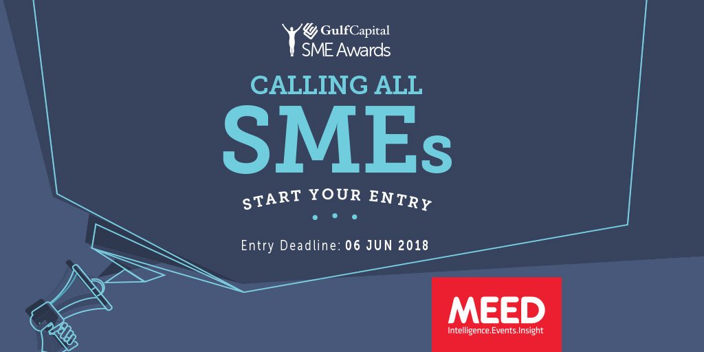 GulfCapitalSMEA's tweet photo. Does your organisation value success, growth &amp; innovation in business? 

Register now for the Gulf Capital SME Awards. 

To start your entry visit: https://t.co/AQq8qOtRRK

Entry deadline: 6 June 2018. https://t.co/gTJ1vAGpvZ