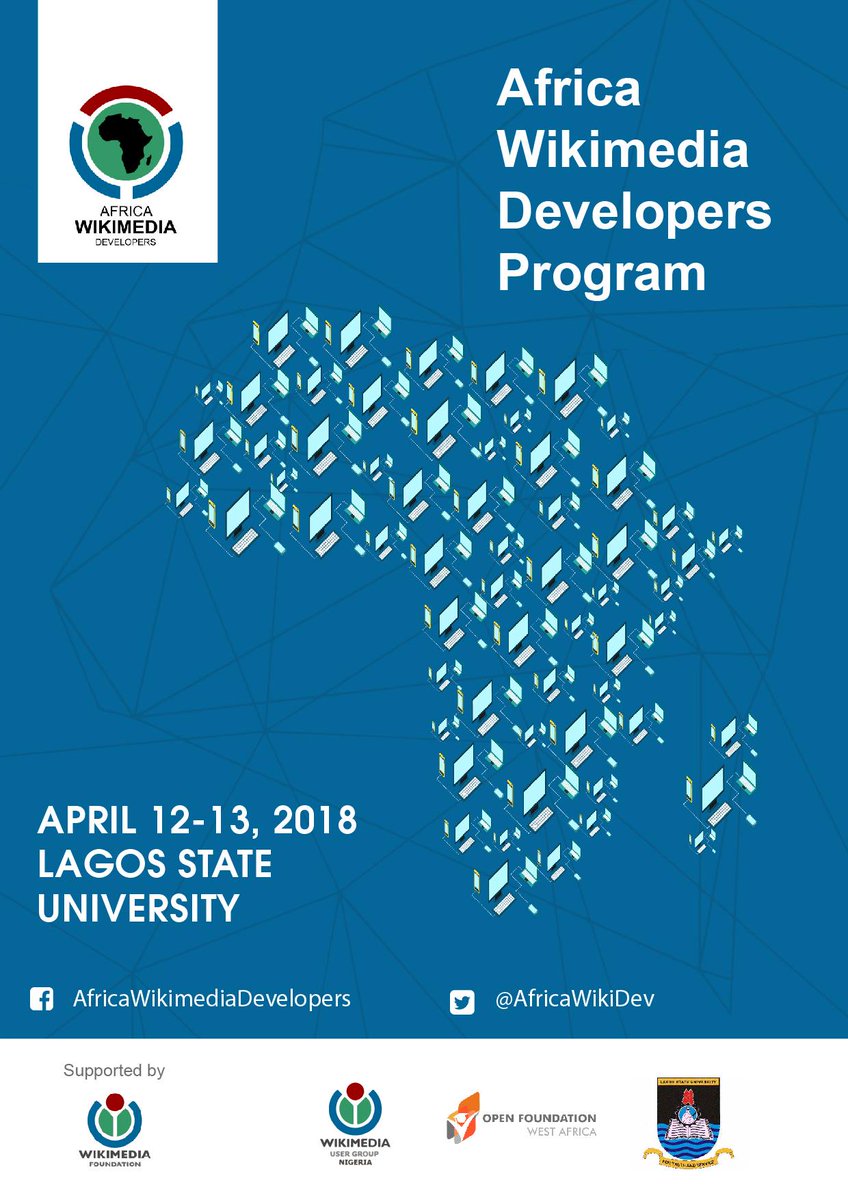 Are you a developer or a computer science student in Lagos? #AWMD is your opportunity to develop with some seasoned open source developers from the continent and beyond. Volunteering to hack on #MediaWiki, the software that supports #Wikipedia and its sister projects.
