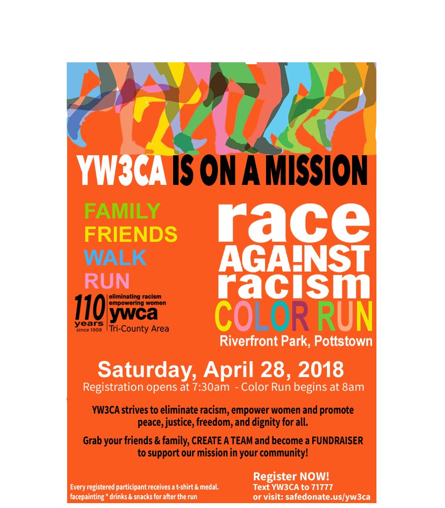Spring weather is here? Register your family now to be a part of YW3CA's Race Against Racism, Saturday, April 28th. Register and show support for the YW's racial justice programming and events - helping to create real change in your community! safedonate.us/yw3ca