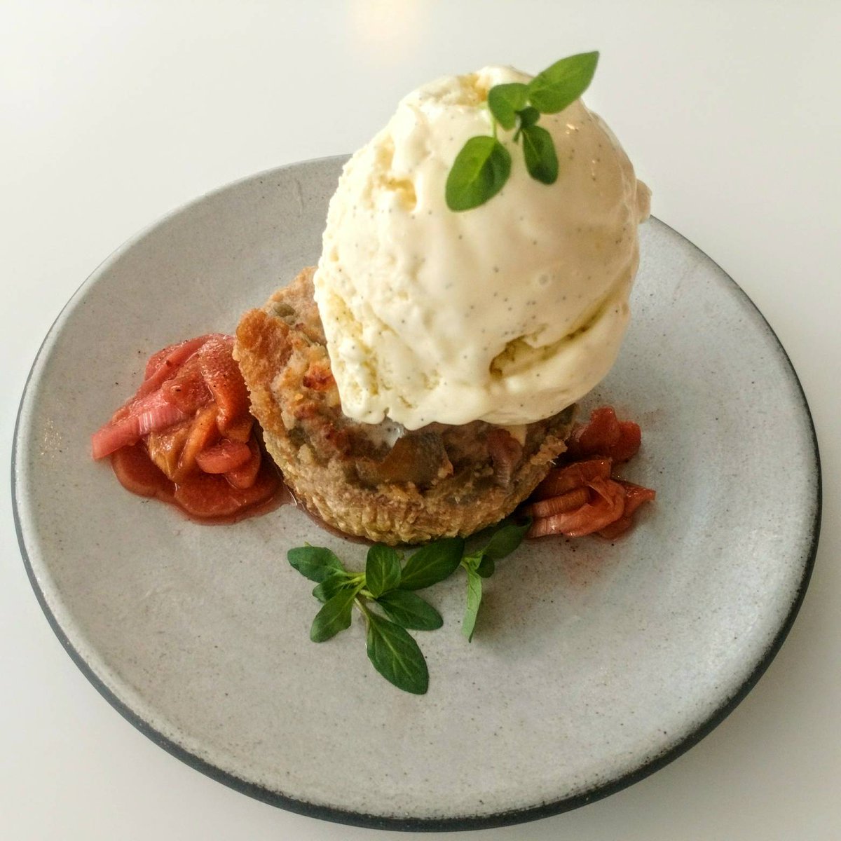 New to our dessert menu: Brioche col Tuppo! Sicilian brioche with rhubarb compote and vanilla gelato.