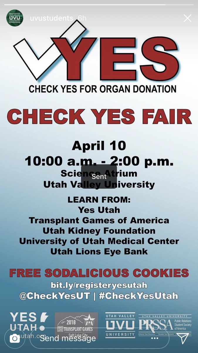 CheckYesUT's tweet image. Today’s the day! Drop by the #CheckYes Fair for a @sodalicious cookie while talking with our unique vendors about the how, why &amp;amp; what of #organdonation, answer common concerns, share your story &amp;amp; get a #kidneyscreening! 
#UVU Science Atrium, 10-2 pm
📷: @Sodalicious. #donors