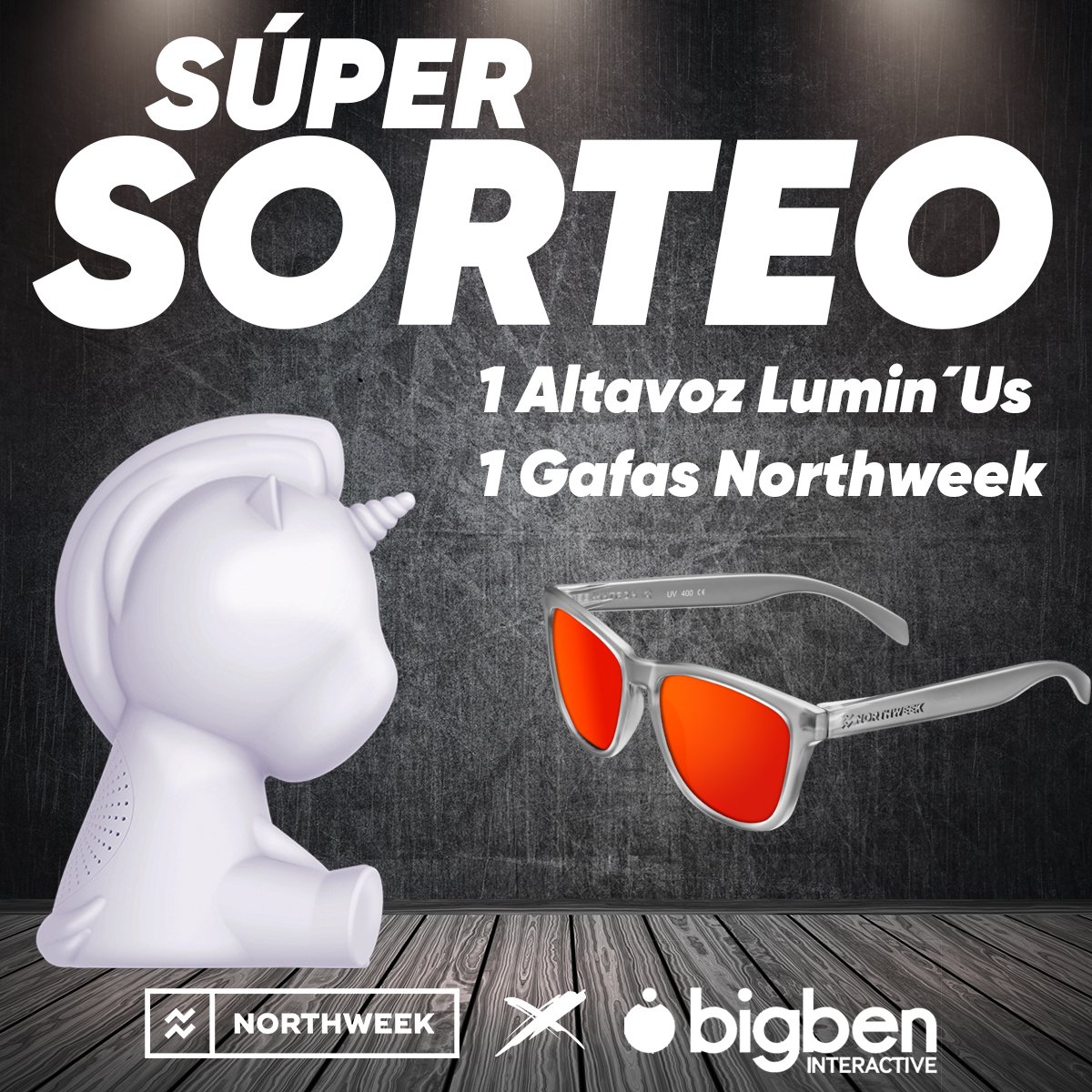 Northweek's tweet photo. 🕶🔈SÚPER SORTEO🔈🕶
Participa y podrás ganar este PACK de un altavoz Lumin'Us y unas gafas Northweek

Requisitos:
1.- Hacer RT a este Tweet ✔️
2.- Seguir a @northweek + @bigbenint_esp en Twitter ✔️
3.- Menciona un colega✔️

Más RT = más oportunidades de ganar! https://t.co/jaa7ewyv2b