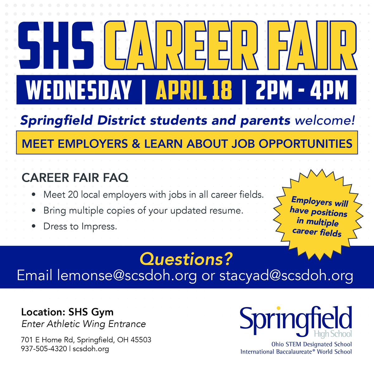 scsdoh's tweet photo. Career Fair for Students AND Parents https://t.co/KPaz0uXQtE