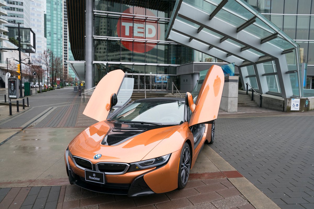 BMWGroup's tweet photo. Coming to #TED2018? Visit our Social Space, hang out with the #BMWi8 Roadster and take a ride in our #autonomous #BMWi3. @TEDtalks is held in #Canada from April 10 -14 @vanconventions, entitled ‘The Age of Amazement’.
#BMWGroup #BMWi #TheNextAmazement

Photo: Jason Redmond / #TED https://t.co/duuw3C4BRO