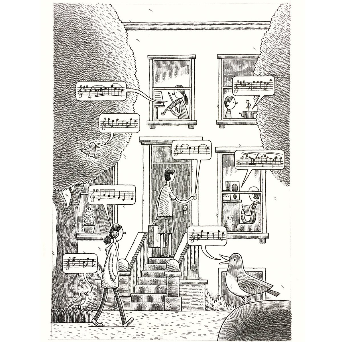@NewYorker Six stages of my @NewYorker spring cover:
4-6: pencil drawing, ink drawing, finished version.