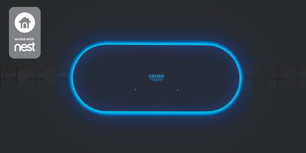 grohe's tweet photo. Turning off the #water supply when you leave the #house significantly decreases the risk of flooding. #GROHE #SenseGuard works with #Nest and can be set to automatically do it for you. https://t.co/lQGU5jKT8E