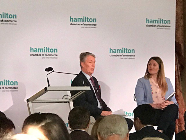 LawrieGroup's tweet photo. Another great Mayor’s Breakfast this morning with updates on LRT and a sneak peek of the Hamilton sign! @FredEisenberger @EliseCopps @HamiltonChamber @LIUNAStation #unstoppablehamilton #HCCBreakfast2018 #HamOnt https://t.co/Dyk6TLuu58