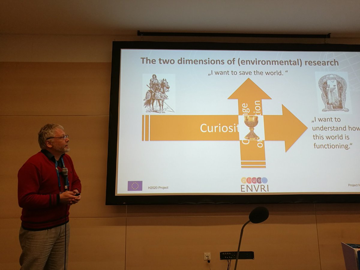 asmi_ari's tweet photo. .@wlkutsch looking for the holy grail of interesting science questions answering also societal challenges. #montypython quotes are a must. @ENVRIplus @ICOS_RI #EGU17 https://t.co/YIzB6we6mA