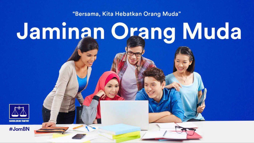 PemudaUMNOMy's tweet photo. Nak tahu isi kandungan dokumen ‘Jaminan Orang Muda’ - segmen khas Manifesto @barisanasional untuk orang muda Malaysia yang dibentangkan oleh YB @Khairykj sebentar tadi? 

Klik: https://t.co/yFwVD1qJt6

#JomBN
#HebatkanNegaraku https://t.co/c21gpE1fVV