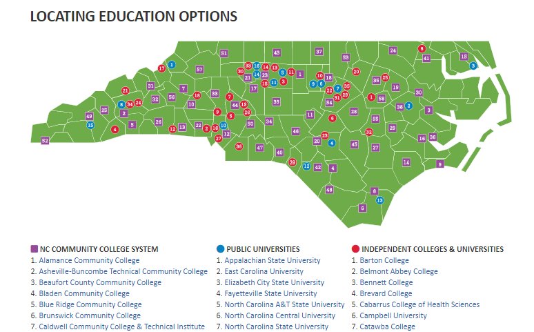 north carolina colleges map Nccareers On Twitter New To The 2018 Nc Career Clusters Guide north carolina colleges map