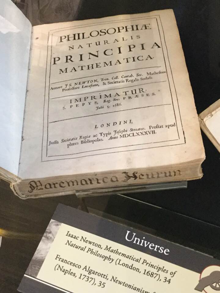 PalmeriJoAnn's tweet photo. #GalileosWorld Image of the Day: Celebrating #NationalLibraryWeek with Isaac Newton’s 1687 Principia (now on display) & one of our many studies of the libraries of scientists #histlib #libraries #histphy #histsci https://t.co/fx5wJs3MIX