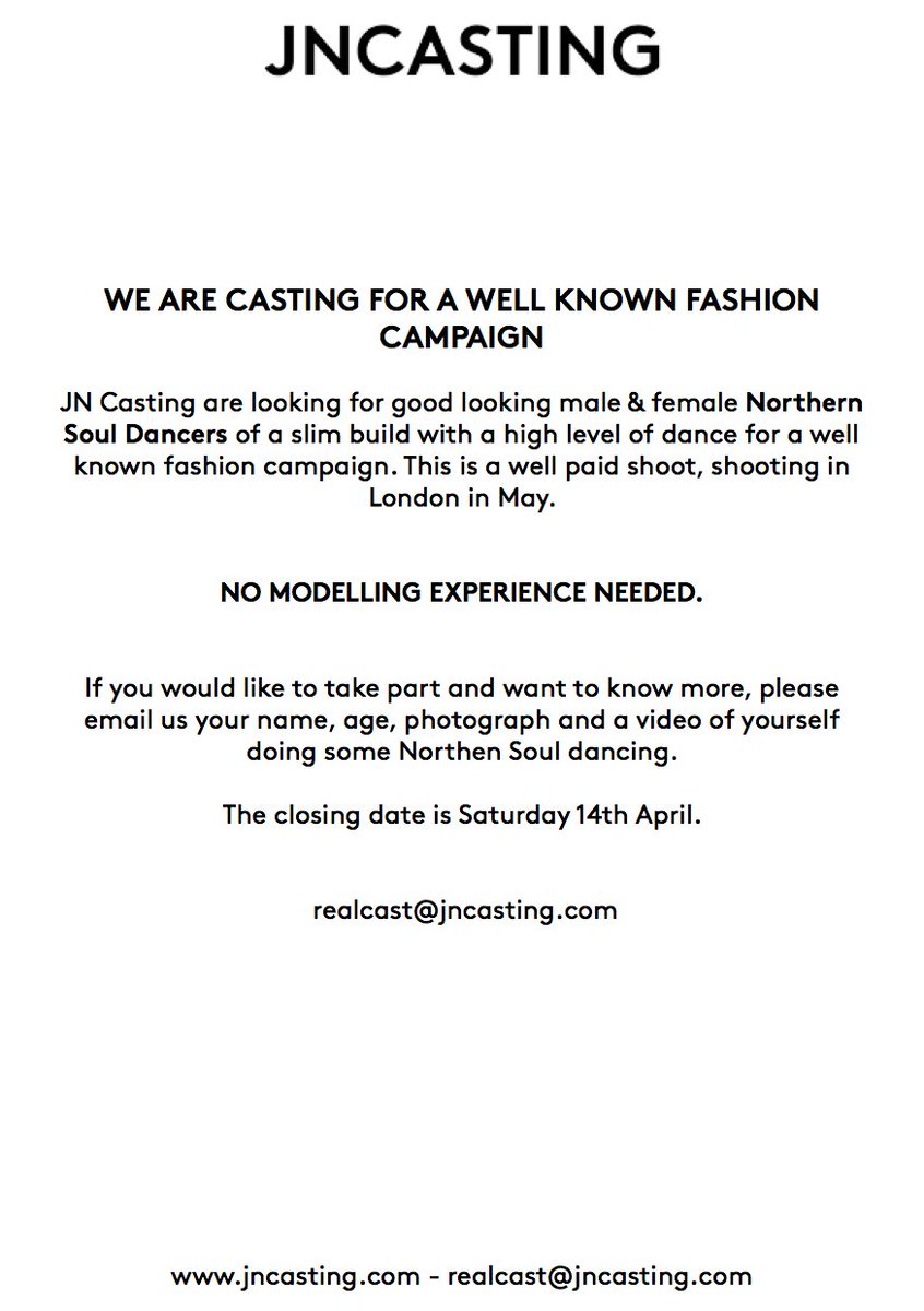 JN Casting needs you! Please RT and help us spread the word!