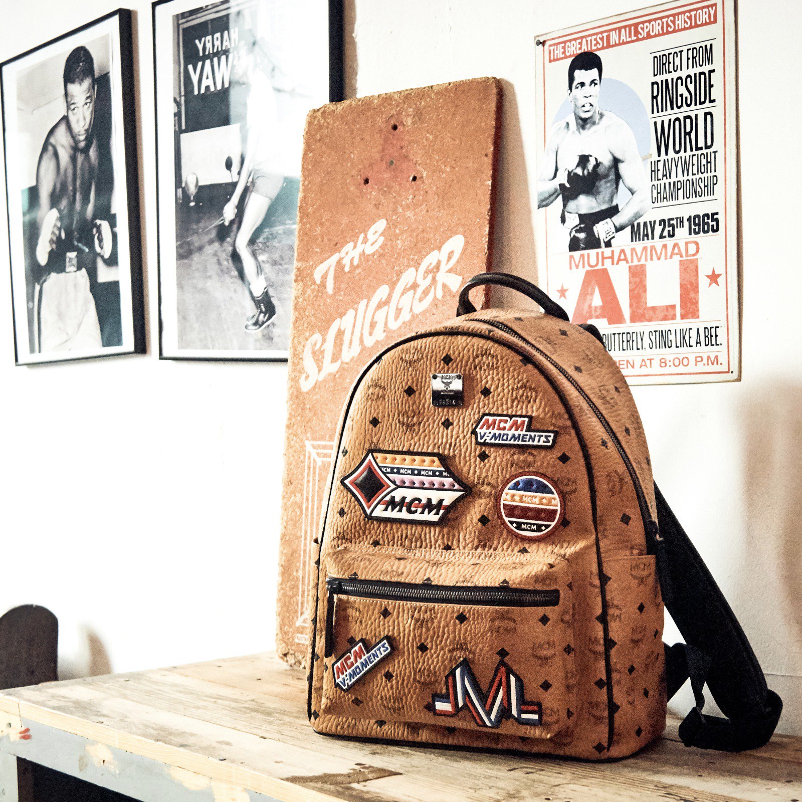Mcm store inspired backpack