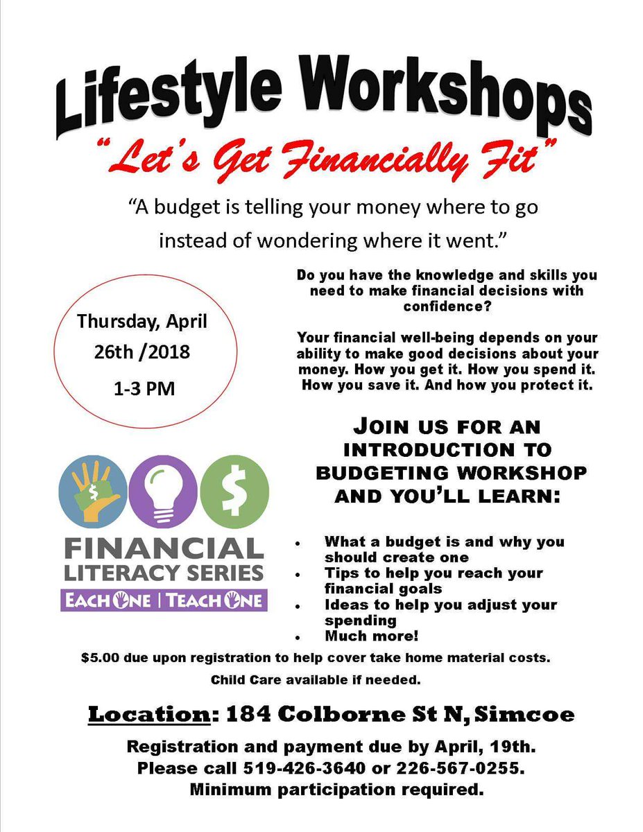 Call us to register today for this #budgeting workshop with Libro.