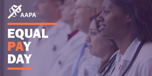 AAPAorg's tweet photo. AAPA proudly supports #EqualPayDay!  Learn more about the gender pay gap in the PA profession. https://t.co/uET0OB553Y https://t.co/q36NQK6MoW
