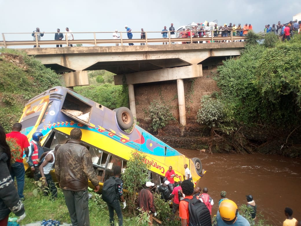 DEATH TOLL rises to 17 in Narok bus crash, County Commissioner George Natembeya says. 50 admitted to hospitals with injuries.
