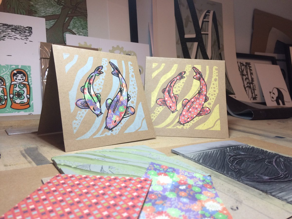 Susan Noble On Twitter Koi Carp Fish Prints Done Handmadecards Openedition Linocut Lino Reliefprint Originalprint Koicarp Wip Artwork Chine Colle Https T Co Bzdjbht7na