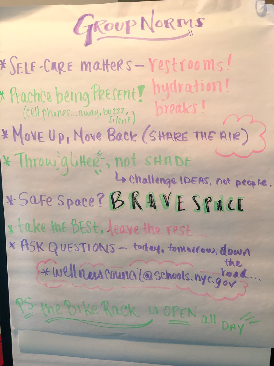 Throw glitter, not shade🎉😎check out these fun group norms for your next training! <a href="/NYCSchools/">NYC Public Schools</a> <a href="/HealthierGen/">Alliance for a Healthier Generation</a>