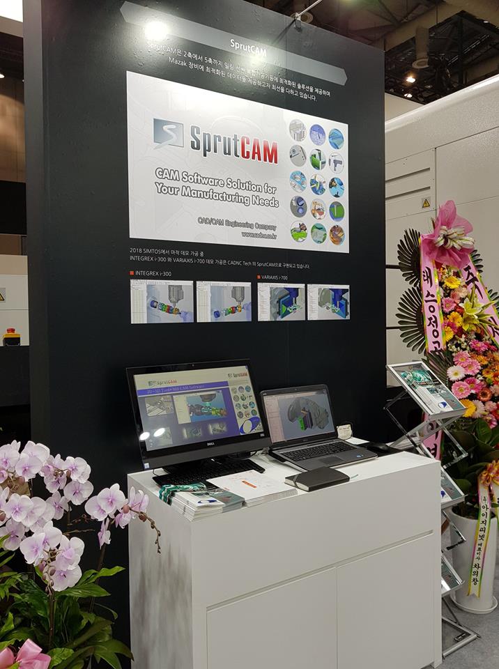 sprutcam's tweet photo. YAMAZAKI MAZAK Korea in cooperation with SprutCAM s partner CADNC, Korea presented advanced NC programming of the Mazak Integrex i-300 and i-700 on their stand 09F610 at the #SIMTOS exhibition. #YAMAZAKI #MAZAK #YAMAZAKIMAZAK #SprutCAM #Integrex #SIMTOS2018 https://t.co/Iw2hz3cnm1