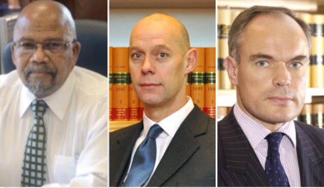 Estos tres magistrados han sido designados por <a href="/WorldRugby/">World Rugby</a> para resolver el tema de las alineaciones indebidas y la clasificación del Mundial. El sudafricano Lex Mpati y los ingleses Peter Fraser y James Dingemans #rugby #JusticeForSpainRugbyThere