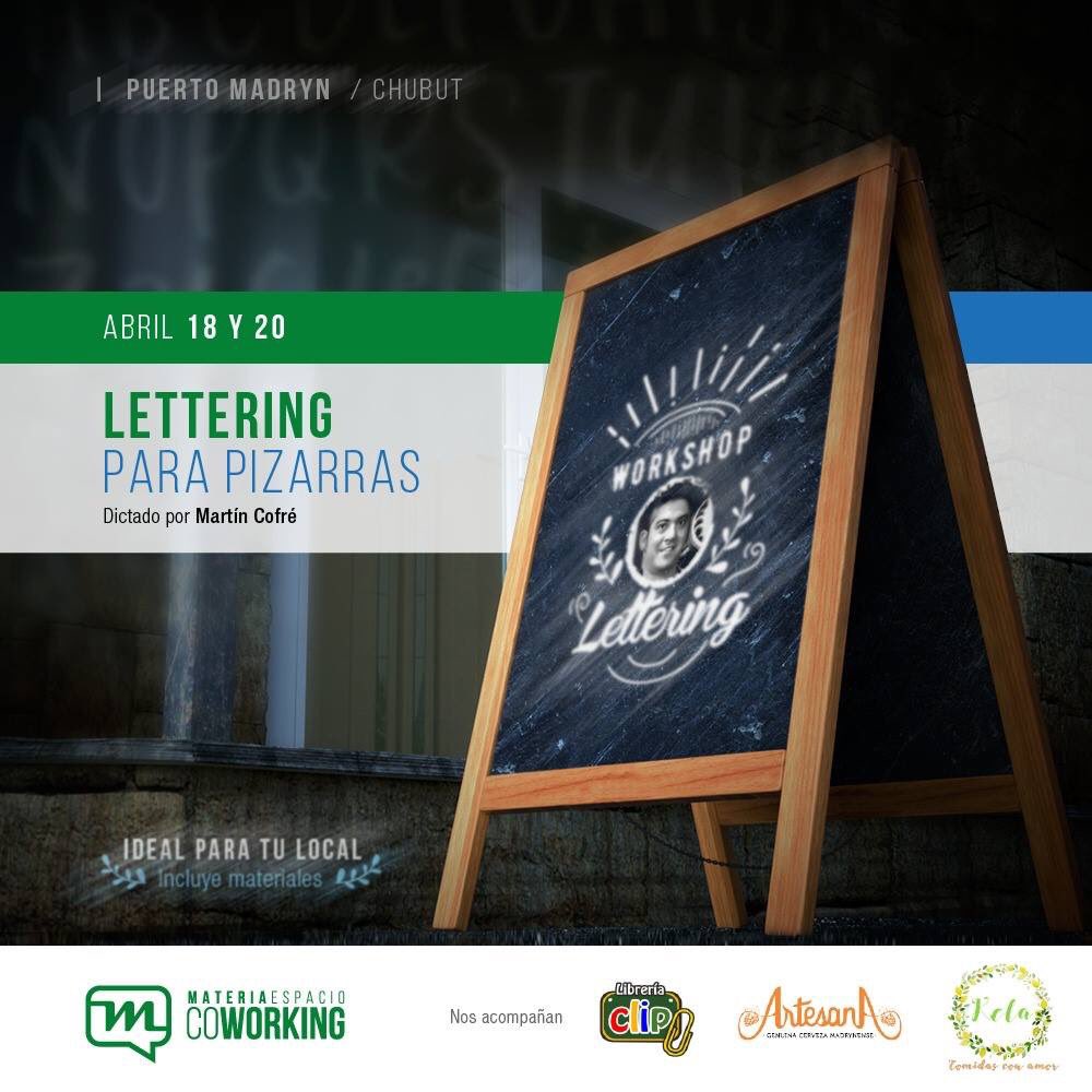 Materia360's tweet photo. #Workshop #lettering para #pizarras ideal emprendedores y comerciantes! ✍️Consultanos! #PuertoMadryn 🙌 https://t.co/FS3fWdOkMD