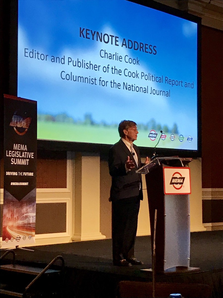 MEMADC's tweet photo. With important U.S. midterm elections coming up, suppliers are hearing from our keynote speaker @CharlieCookDC — very timely!
#memasummit #drivingthefuture https://t.co/5C5YRPPJd5