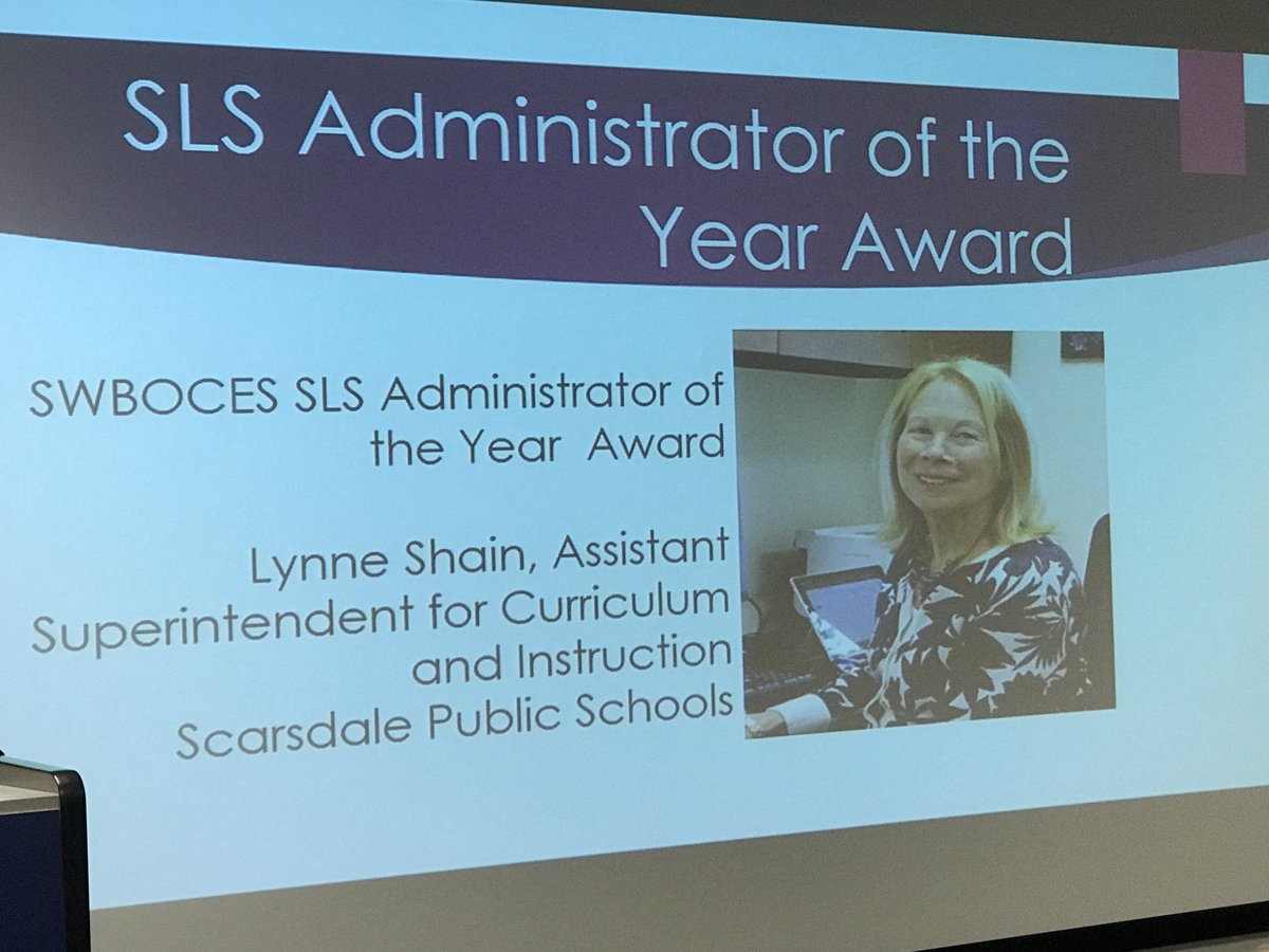 RightToImagine's tweet photo. Congratulations to Lynne Shain on her Administrator of the Year Award! #scarsdalepride #scarsdaleELA https://t.co/Mq4is6QE8V