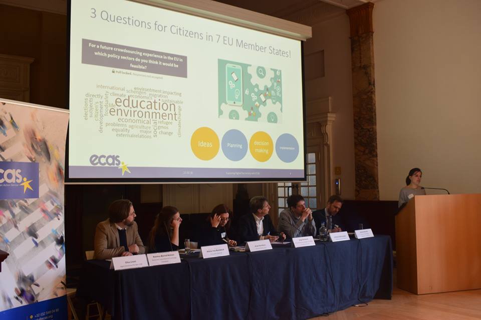 Razprave_EU's tweet photo. ⚡️ Twitter moment “EUCROWD conference in Brussels” https://t.co/ua0xdqtJ8Y organized by @ecas_europe . Event report, videos, synthesis of presentations and photos available at https://t.co/UkpsNjhHGo. #EUCROWD #crowdsourcing #eParticipation #DigitalDemocracy #DDD2018 https://t.co/USspKUFfUz