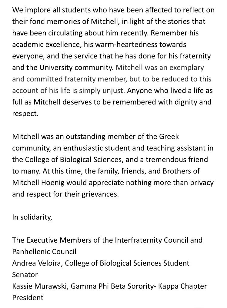 An open letter in regards to the events of last week: