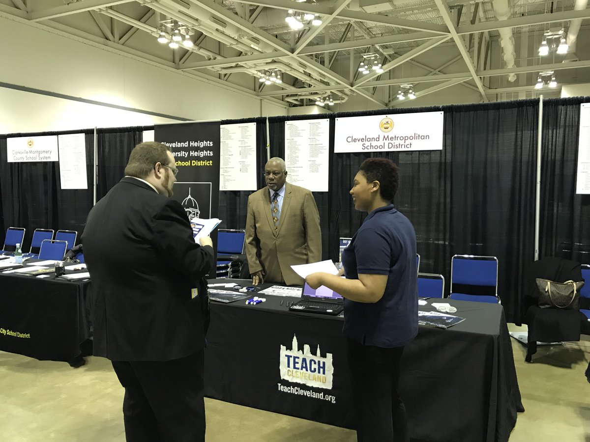 We love meeting awesome candidates! It is awesome to hear the passion and vision of teachers  at the #noted job fair in #Akron #Ohio.  #thisisteachcle  #cleveland #cmsd