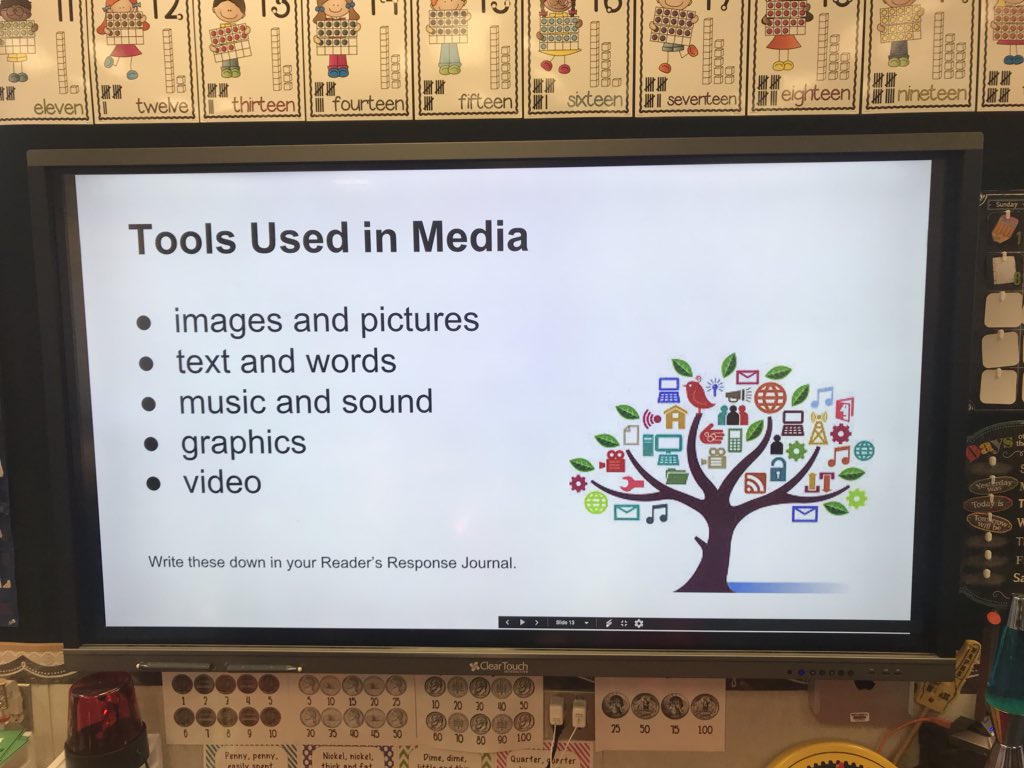 Today in our media literacy lesson, we are discussing TOOLS that are used to make media successful- images, photographs, videos, words, graphics, music, etc- and how they are most successful when they assist in the purpose. #bearshine