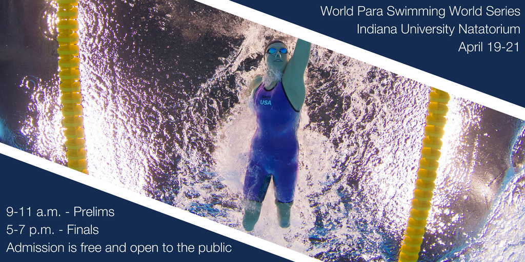 USParaSwimming's tweet image. Calling all fans in Indianapolis! 📣

We&apos;ll be hosting the World Para Swimming World Series at IU Natatorium, April 19-21!

⬇️⬇️⬇️