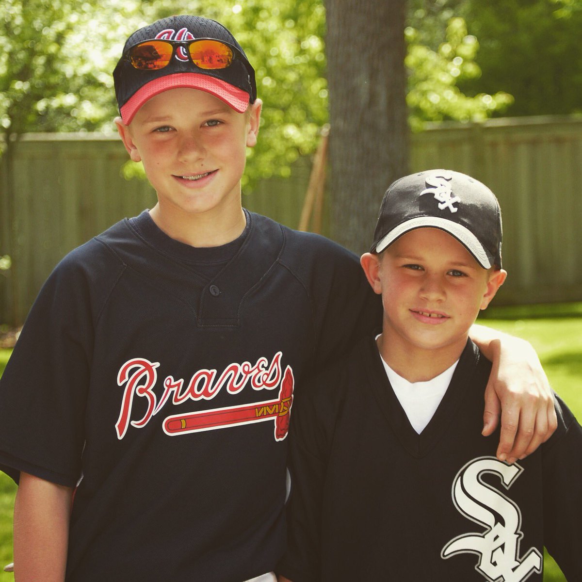 NUCatsBaseball's tweet photo. The Bourbon Brothers. 

Happy #NationalSiblingsDay from @williebourbon and @CharlieBourbon1. 

#B1GCats | #SaddleUp https://t.co/yO0BzhF4Eq
