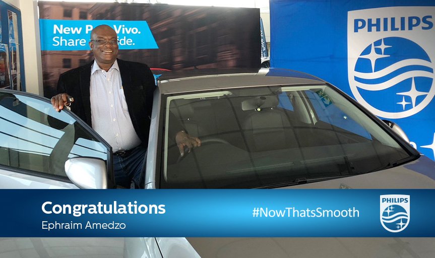 PhilipsMenSA's tweet photo. Congratulations Ephraim Amedzo, winner of the #NowThatsSmooth competition that we ran last December. He just received his brand new VW Golf TSI. https://t.co/mYLkBd1ZK1