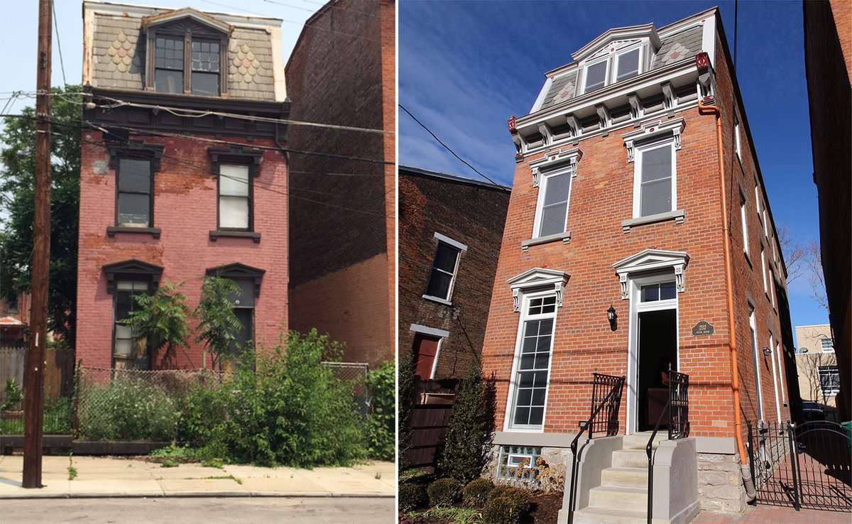 CincinnatiPort's tweet photo. Directly across from the front doors of the Oyler School, the new Oyler House in #LowerPriceHill conveys hope where there had once been a symbol of the blight that has plagued the neighborhood for decades. https://t.co/KFfpXcI3lC https://t.co/w7tBdjACDv