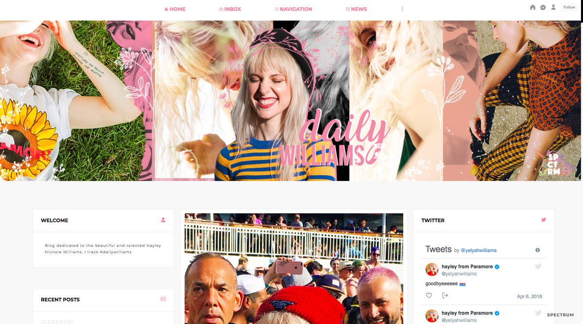 SpctrmDesigns's tweet photo. Custom Fansite Theme » Daily Williams • view here: https://t.co/a8jYjvupx9 https://t.co/qPaV916jcJ