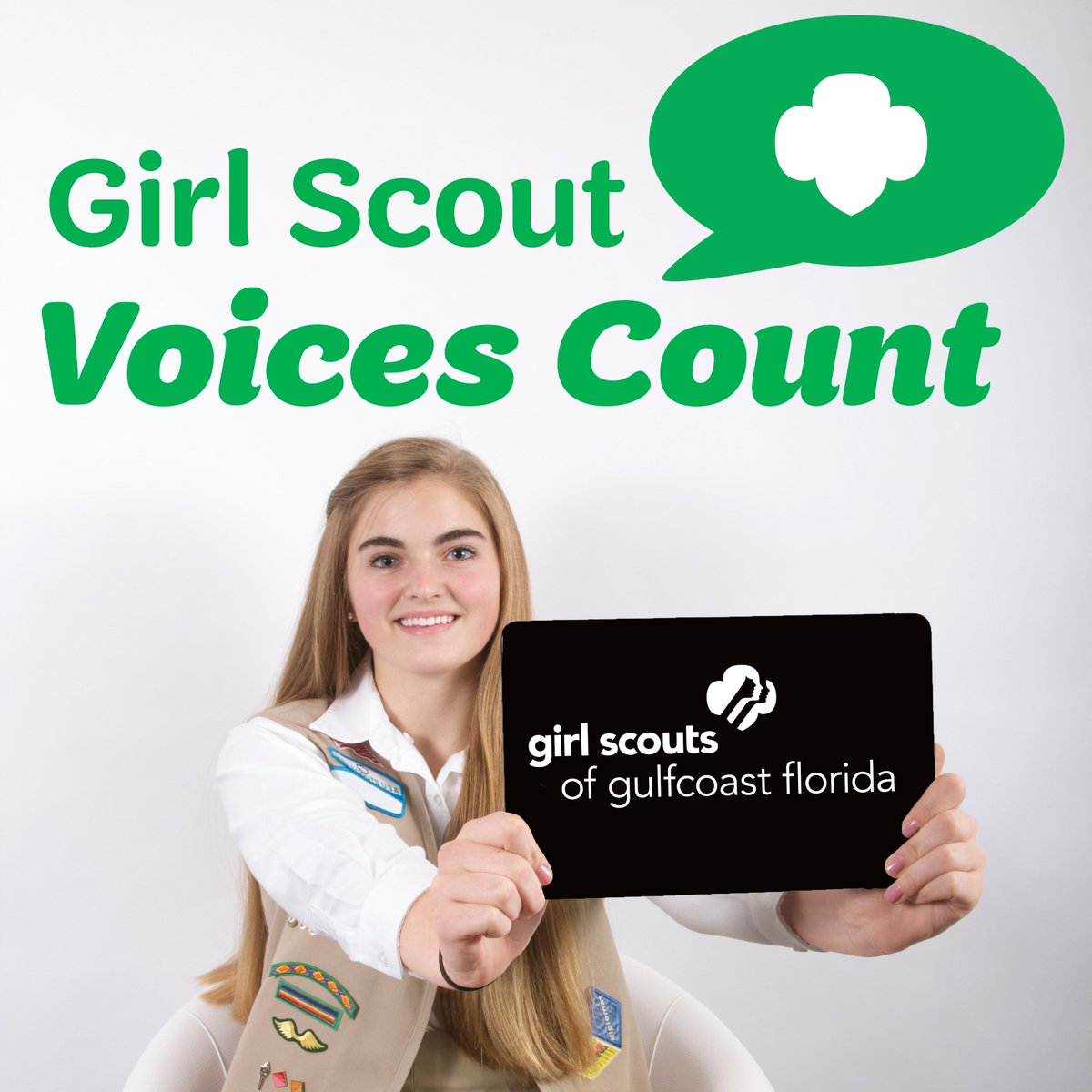 GSGCF's tweet photo. Surveys are open! Check your email for a personal invite to the Girl Scout Voices Count survey and share your thoughts. We want to hear from you! #GSGCF, #GirlScoutVoicesCount, #GirlScouts https://t.co/5hhVmASXKD