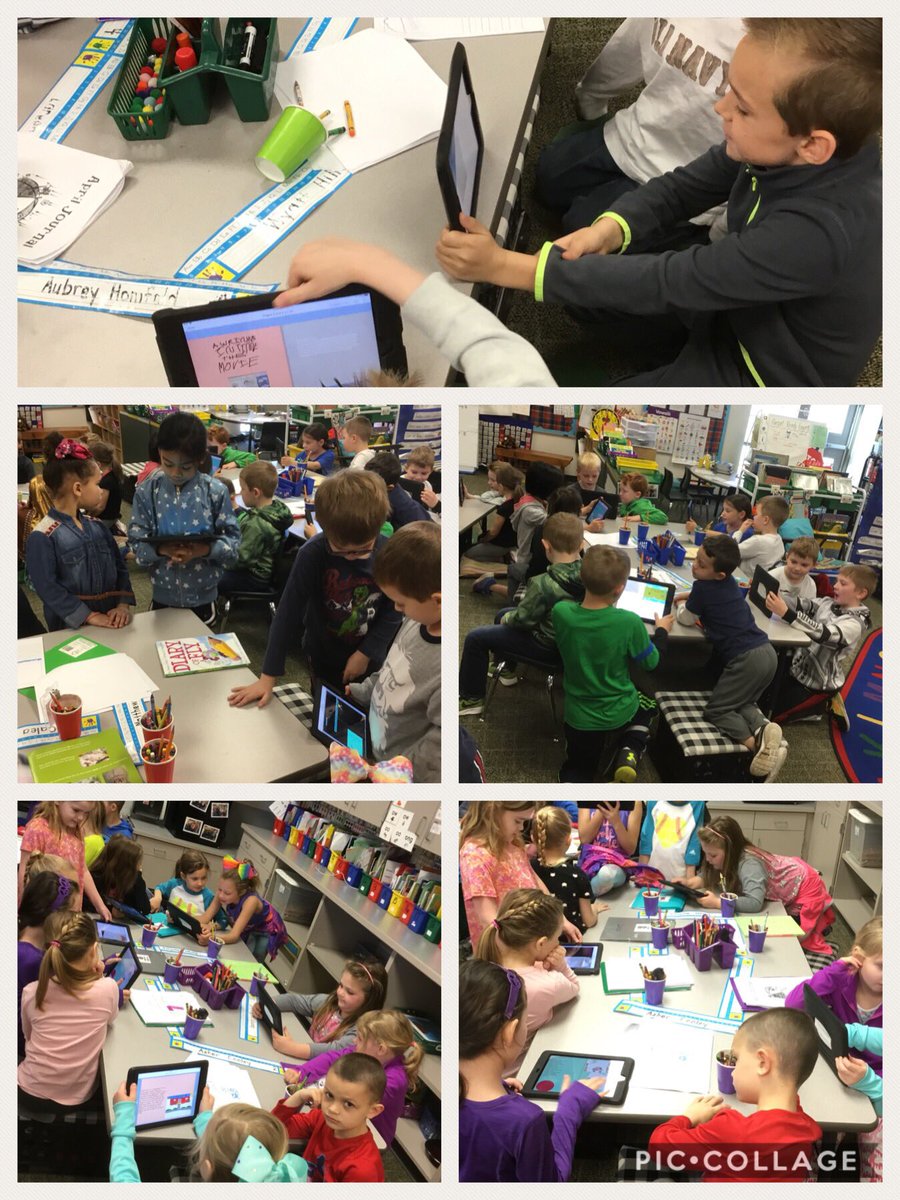 Stacyskinrood's tweet photo. Author celebration!  Sharing our 2nd grade reviews published on Book Creator with illustrations done in Paper 53 with Kindergarten! @bp_mustangs  @bosky_teach @DYWilliam1 @NKCSchools https://t.co/t3go0GpPPN