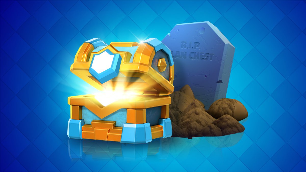 RIP.
Riperino.
Ripencio.

Rip, rip, RIIIIIIIIIIP... Un minuto de silencio, una eternidad en nuestros corazones: Decimos adiós al Cofre de Clan.

clashroyale.com/blog/news/were…