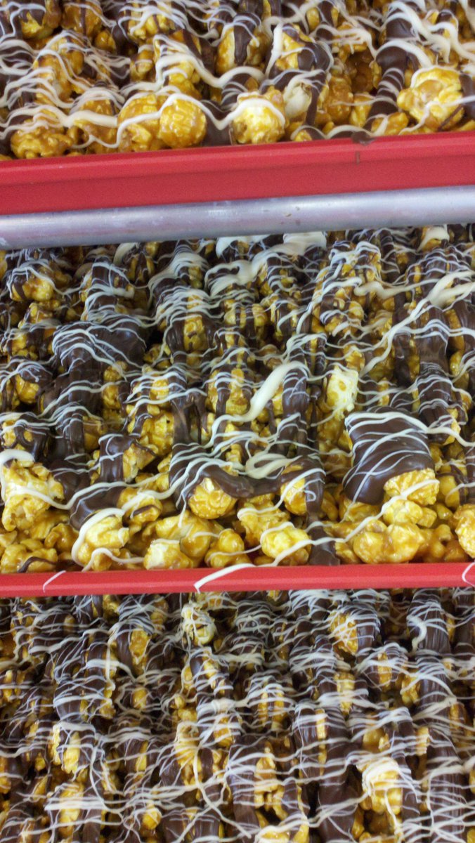 Need a snack or special treat for the office this week?  How about some fresh homemade Chocolate Drizzle Corn!  Come pick up a tub or bag today.