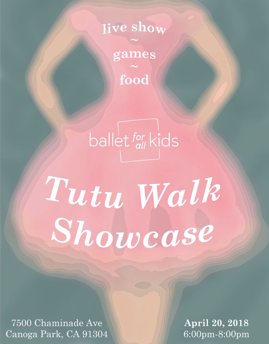 ballet4allkids's tweet photo. Come support a wonderful cause!
You’ll have TUTU much fun!
#balletforall #balletforallkids #BFAK #BFAKLA #tutuwalk #tutu #dance #onpointe https://t.co/Izz0EW8yZW