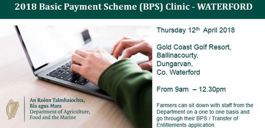 #BasicPayments - 1 to 1 Clinic will take place at Gold Coast Golf Resort, Thursday 12 April from 9.00m to 12.30pm.  Check out the full list of clinics on our website bit.ly/2pxztNk 

<a href="/DungarvanLeader/">Dungarvan Leader</a> <a href="/wlrfm/">WLR</a>