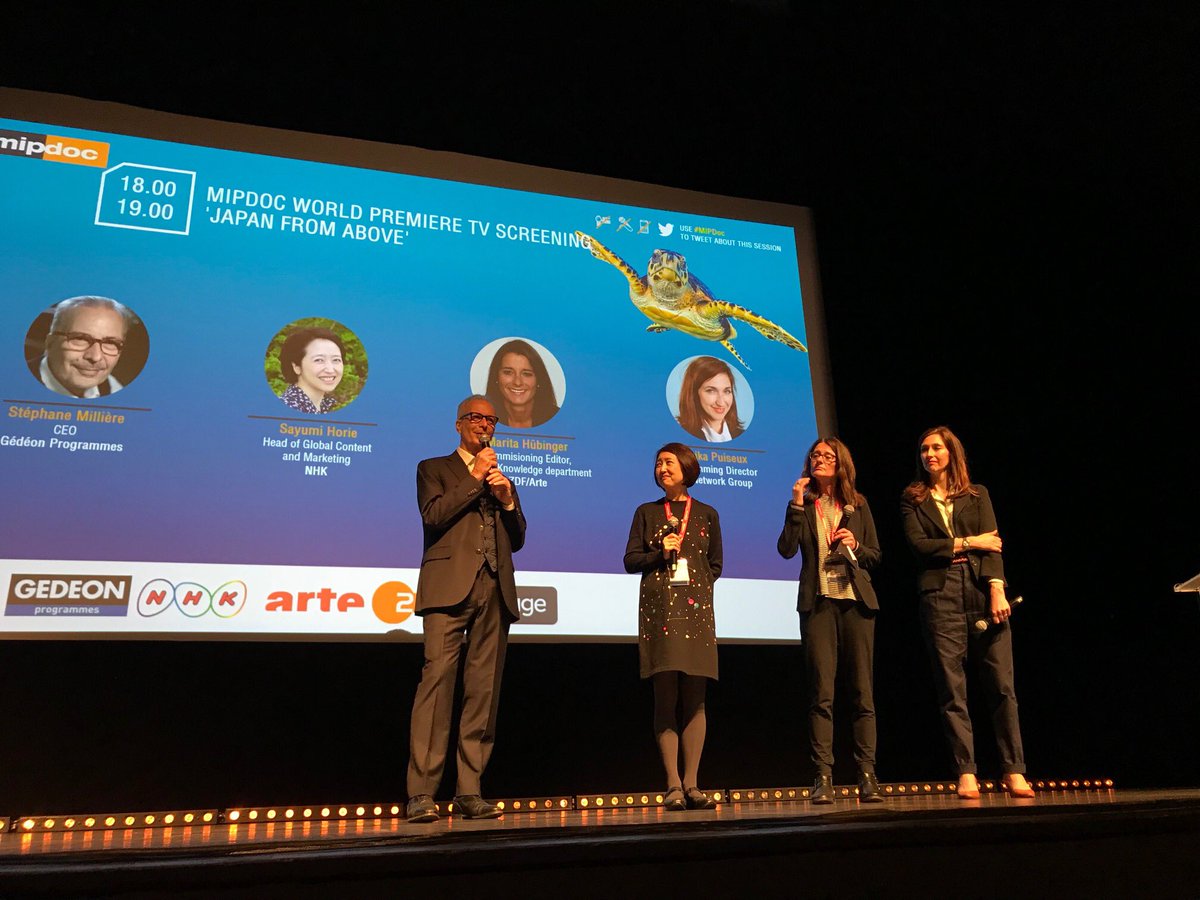 marikapuiseux's tweet photo. Fière d avoir présenté au #MIPDoc aux côtés de NHK, ARTE et Gedeon “le Japon vu du ciel” nouvelle coproduction Voyage tournée en 4K. Images époustouflantes! https://t.co/mQ7IA7WvoN