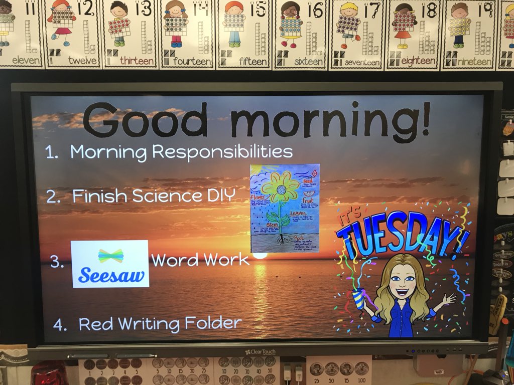 “Ms. Bleeker, how did you get on the Smart Board?” Haha we are loving our spruced up Google Slides. 😁 #bearshine